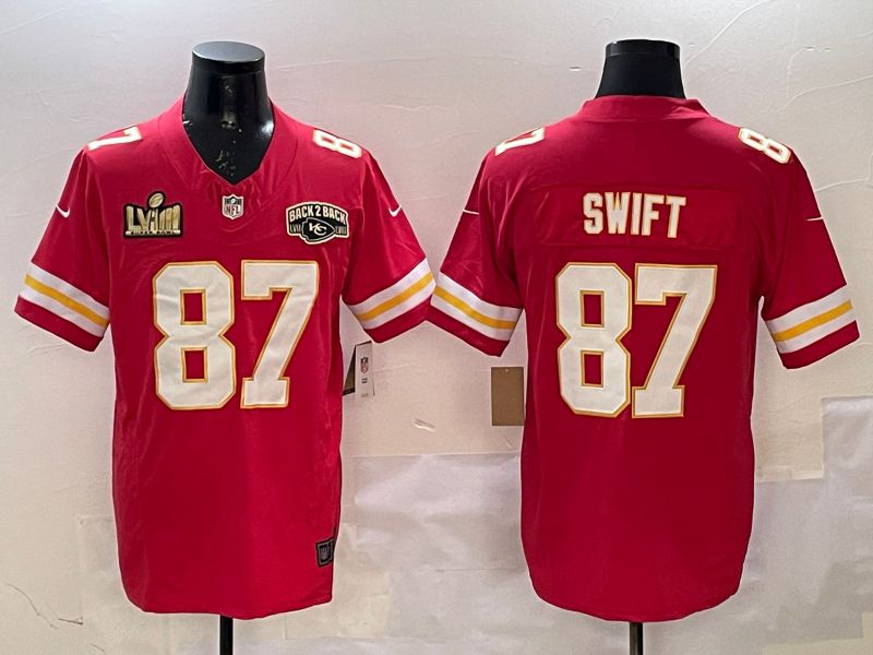 Men Kansas City Chiefs #87 Swift Red Three generations 2025 Nike Vapor Limited NFL Jersey style 3->kansas city chiefs->NFL Jersey